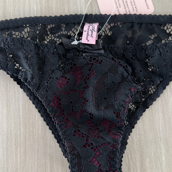 NWT Agent Provocateur Black and Red Lace Underwear Size 2 - Picture 2 of 4